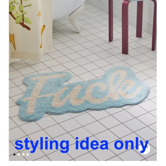 URBAN OUTFITTERS Pink F*ck Bathroom Rug Bath Mat Accent Rug - Picture 8 of 10